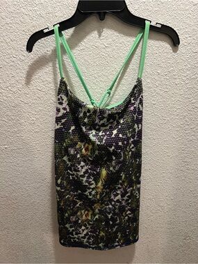 lululemon athletica Mint Green-Strap Floral Print Tank